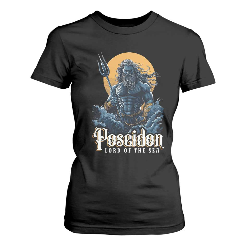 Ancient Greek Mythology Poseidon T Shirt For Women Lord Of The Sea Trident TS09 Black Print Your Wear