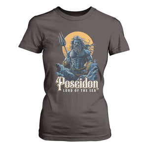 Ancient Greek Mythology Poseidon T Shirt For Women Lord Of The Sea Trident TS09 Dark Chocolate Print Your Wear