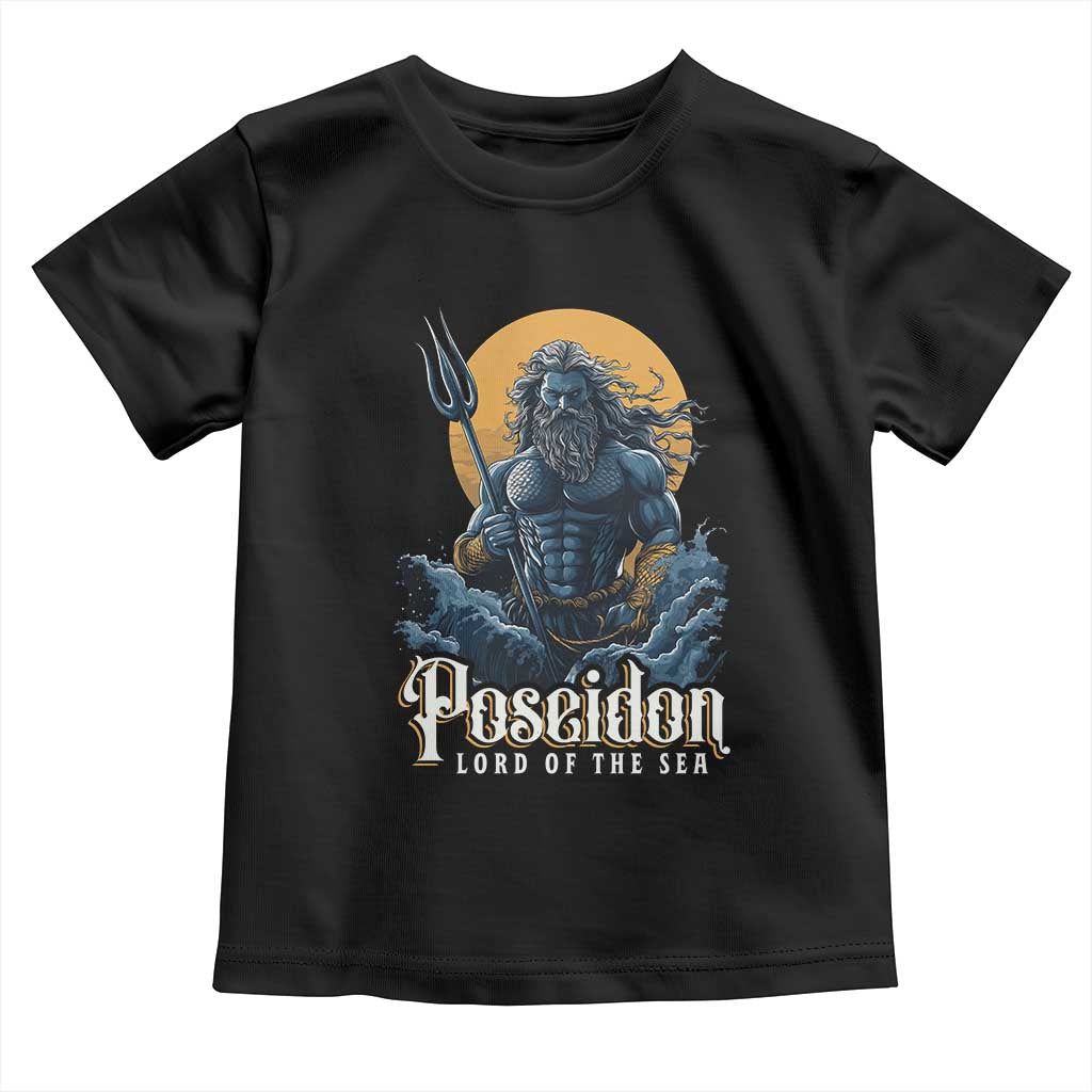 Ancient Greek Mythology Poseidon Toddler T Shirt Lord Of The Sea Trident TS09 Black Print Your Wear