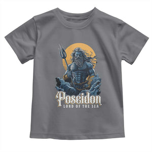 Ancient Greek Mythology Poseidon Toddler T Shirt Lord Of The Sea Trident TS09 Charcoal Print Your Wear
