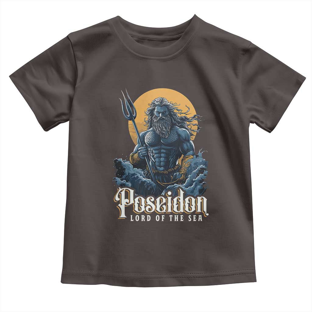 Ancient Greek Mythology Poseidon Toddler T Shirt Lord Of The Sea Trident TS09 Dark Chocolate Print Your Wear