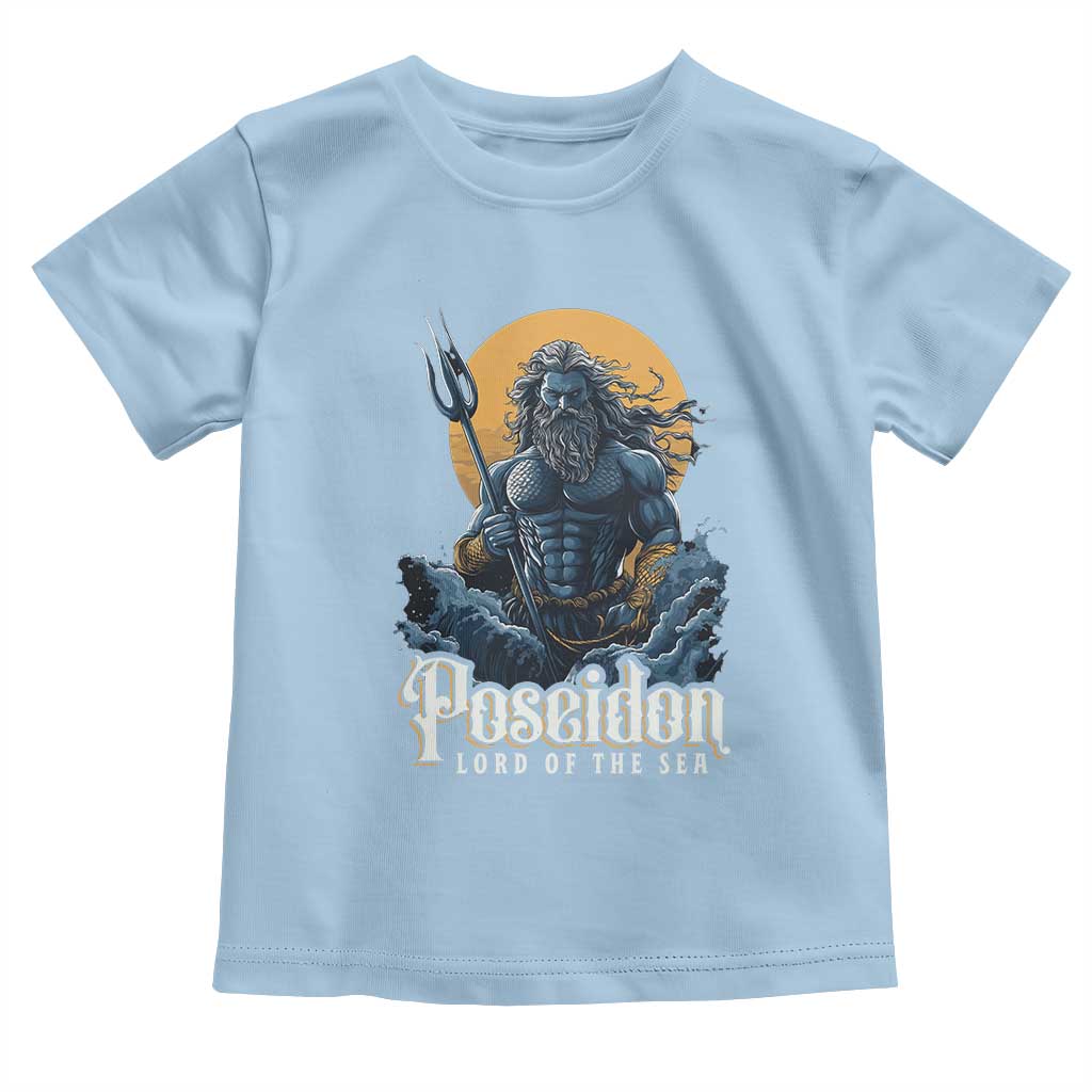Ancient Greek Mythology Poseidon Toddler T Shirt Lord Of The Sea Trident TS09 Light Blue Print Your Wear