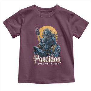 Ancient Greek Mythology Poseidon Toddler T Shirt Lord Of The Sea Trident TS09 Maroon Print Your Wear