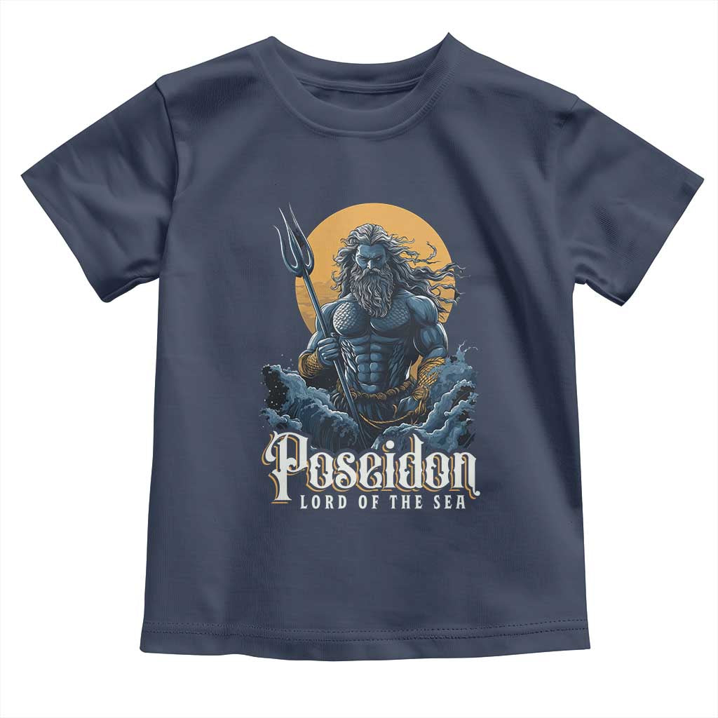 Ancient Greek Mythology Poseidon Toddler T Shirt Lord Of The Sea Trident TS09 Navy Print Your Wear