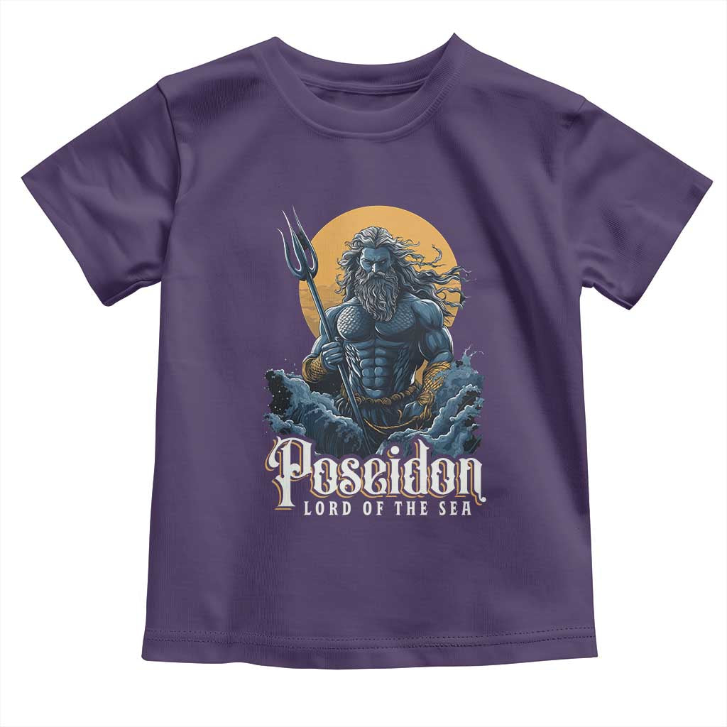 Ancient Greek Mythology Poseidon Toddler T Shirt Lord Of The Sea Trident TS09 Purple Print Your Wear