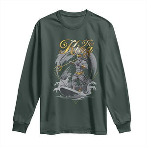Greek Mythology Poseidon Long Sleeve Shirt The King Triton Mermaid Dad TS09 Dark Forest Green Print Your Wear
