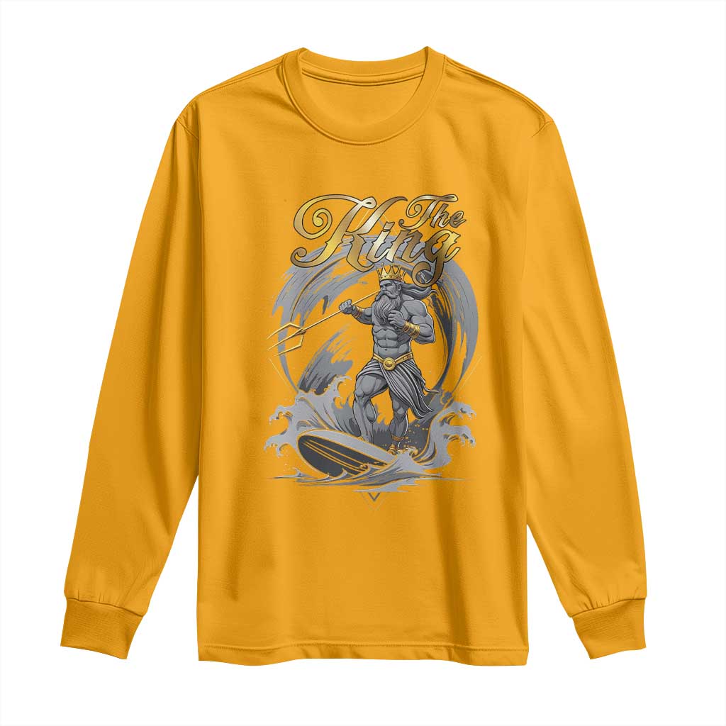 Greek Mythology Poseidon Long Sleeve Shirt The King Triton Mermaid Dad TS09 Gold Print Your Wear