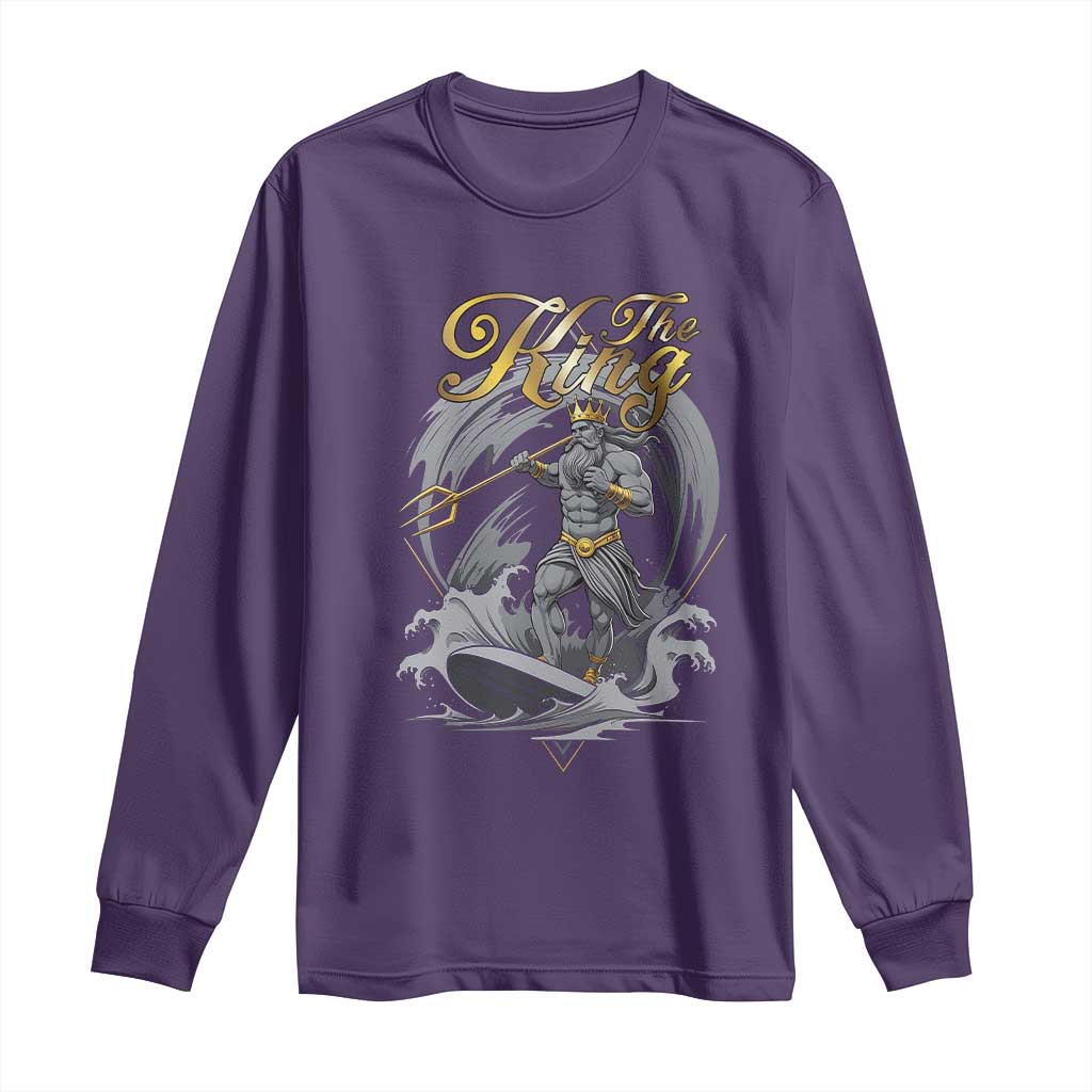 Greek Mythology Poseidon Long Sleeve Shirt The King Triton Mermaid Dad TS09 Purple Print Your Wear