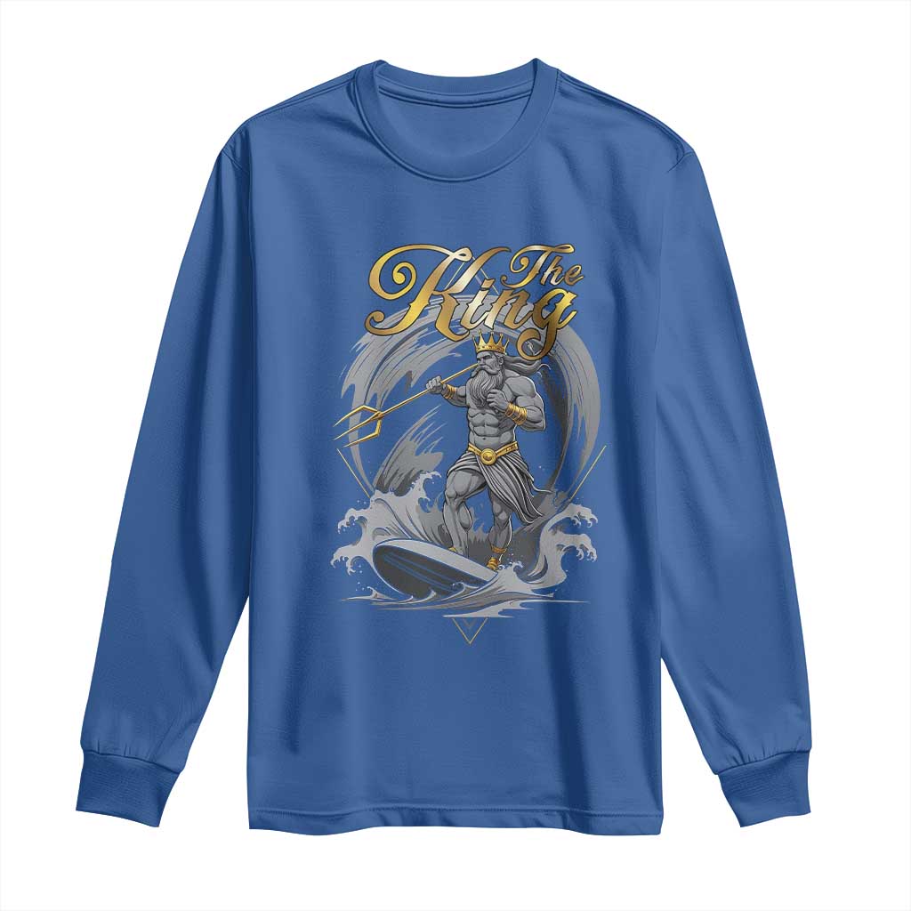 Greek Mythology Poseidon Long Sleeve Shirt The King Triton Mermaid Dad TS09 Royal Blue Print Your Wear