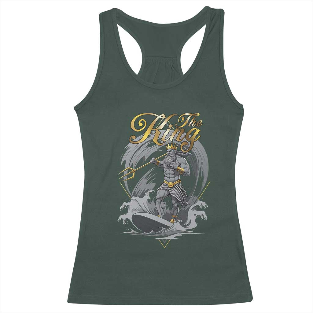Greek Mythology Poseidon Racerback Tank Top The King Triton Mermaid Dad TS09 Dark Forest Green Print Your Wear