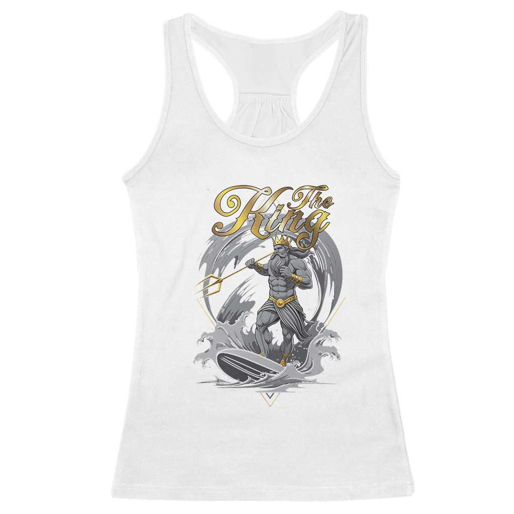 Greek Mythology Poseidon Racerback Tank Top The King Triton Mermaid Dad TS09 White Print Your Wear