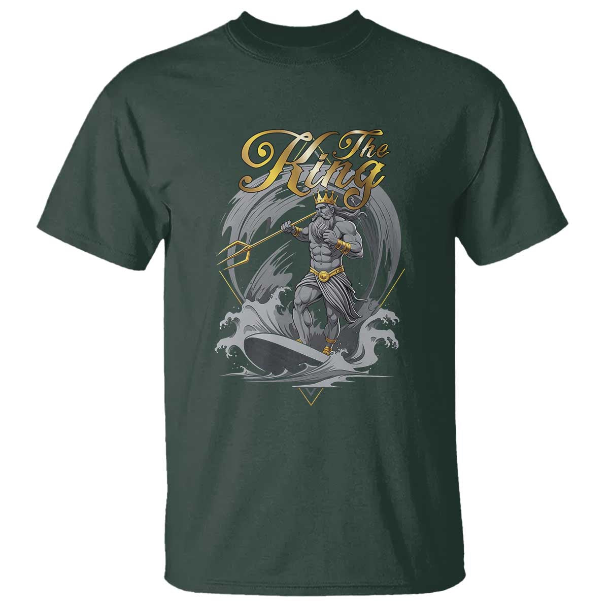 Greek Mythology Poseidon T Shirt The King Triton Mermaid Dad TS09 Dark Forest Green Print Your Wear