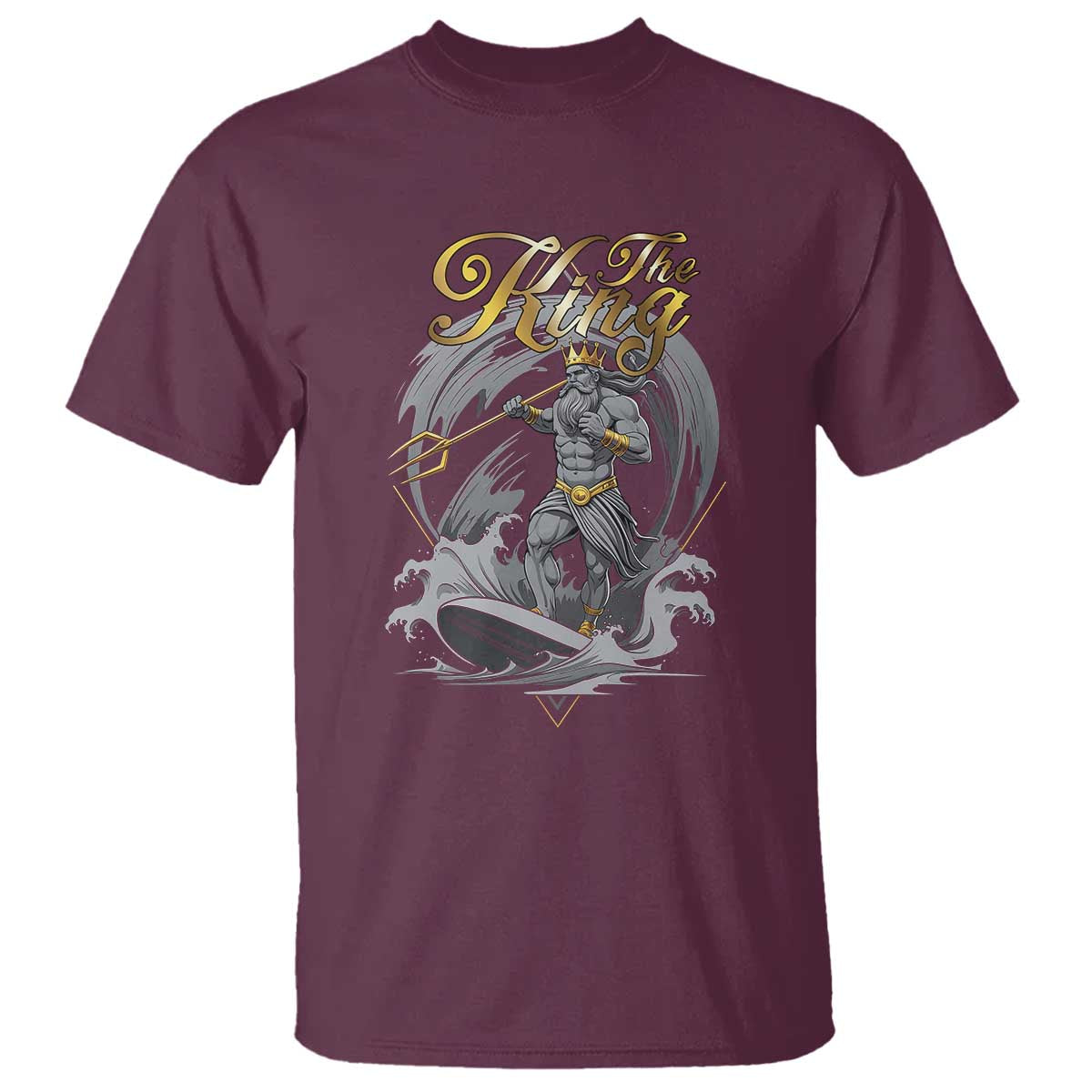 Greek Mythology Poseidon T Shirt The King Triton Mermaid Dad TS09 Maroon Print Your Wear