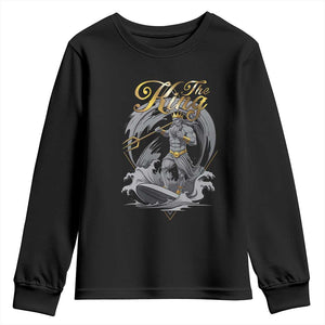 Greek Mythology Poseidon Youth Sweatshirt The King Triton Mermaid Dad TS09 Black Print Your Wear