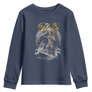 Greek Mythology Poseidon Youth Sweatshirt The King Triton Mermaid Dad TS09 Navy Print Your Wear