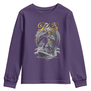 Greek Mythology Poseidon Youth Sweatshirt The King Triton Mermaid Dad TS09 Purple Print Your Wear