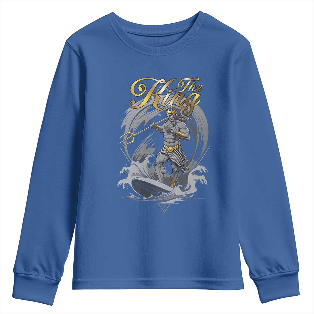 Greek Mythology Poseidon Youth Sweatshirt The King Triton Mermaid Dad TS09 Royal Blue Print Your Wear