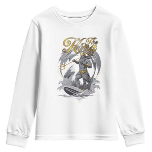Greek Mythology Poseidon Youth Sweatshirt The King Triton Mermaid Dad TS09 White Print Your Wear