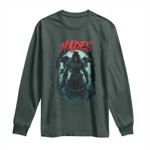 Greek Mythology Hades Long Sleeve Shirt God Of The Underworld Cerberus TS09 Dark Forest Green Print Your Wear
