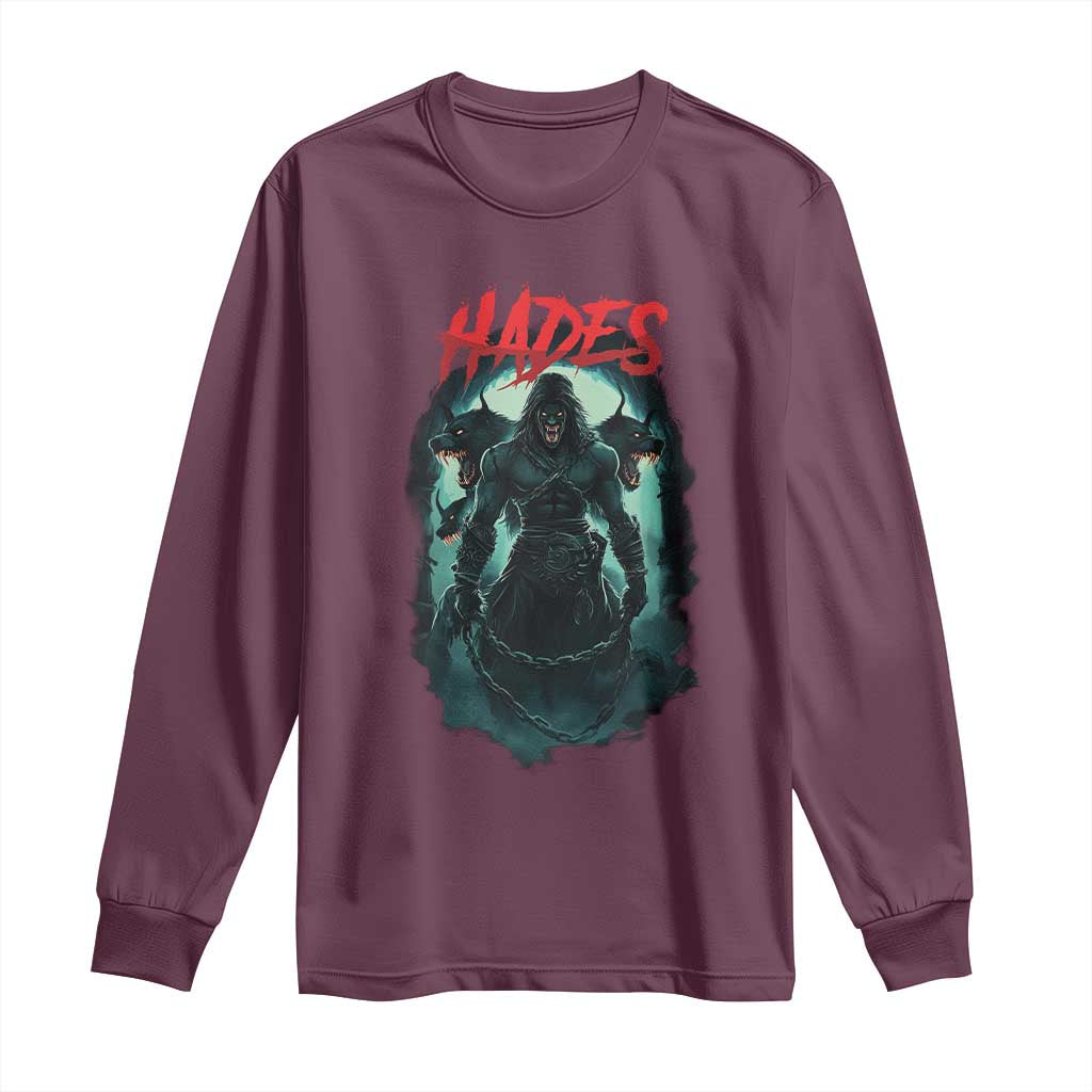 Greek Mythology Hades Long Sleeve Shirt God Of The Underworld Cerberus TS09 Maroon Print Your Wear
