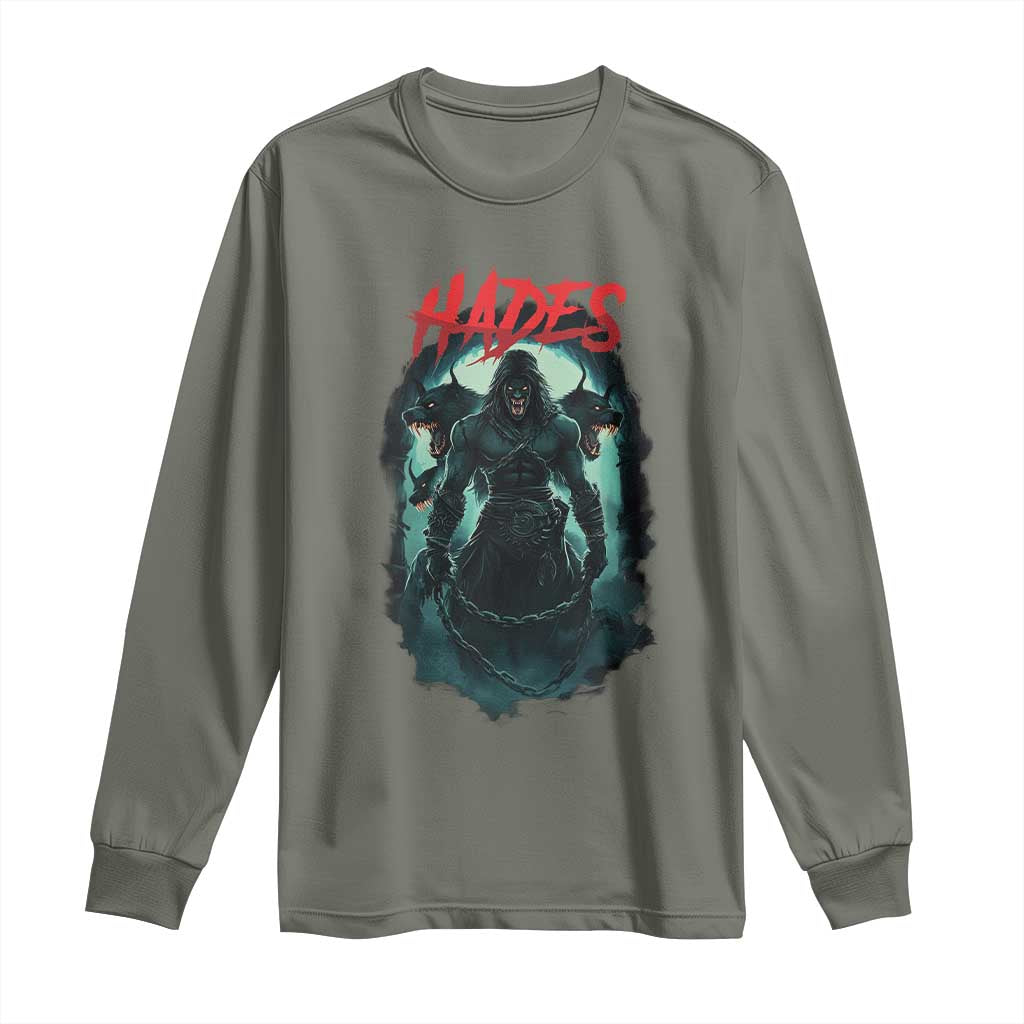 Greek Mythology Hades Long Sleeve Shirt God Of The Underworld Cerberus TS09 Military Green Print Your Wear