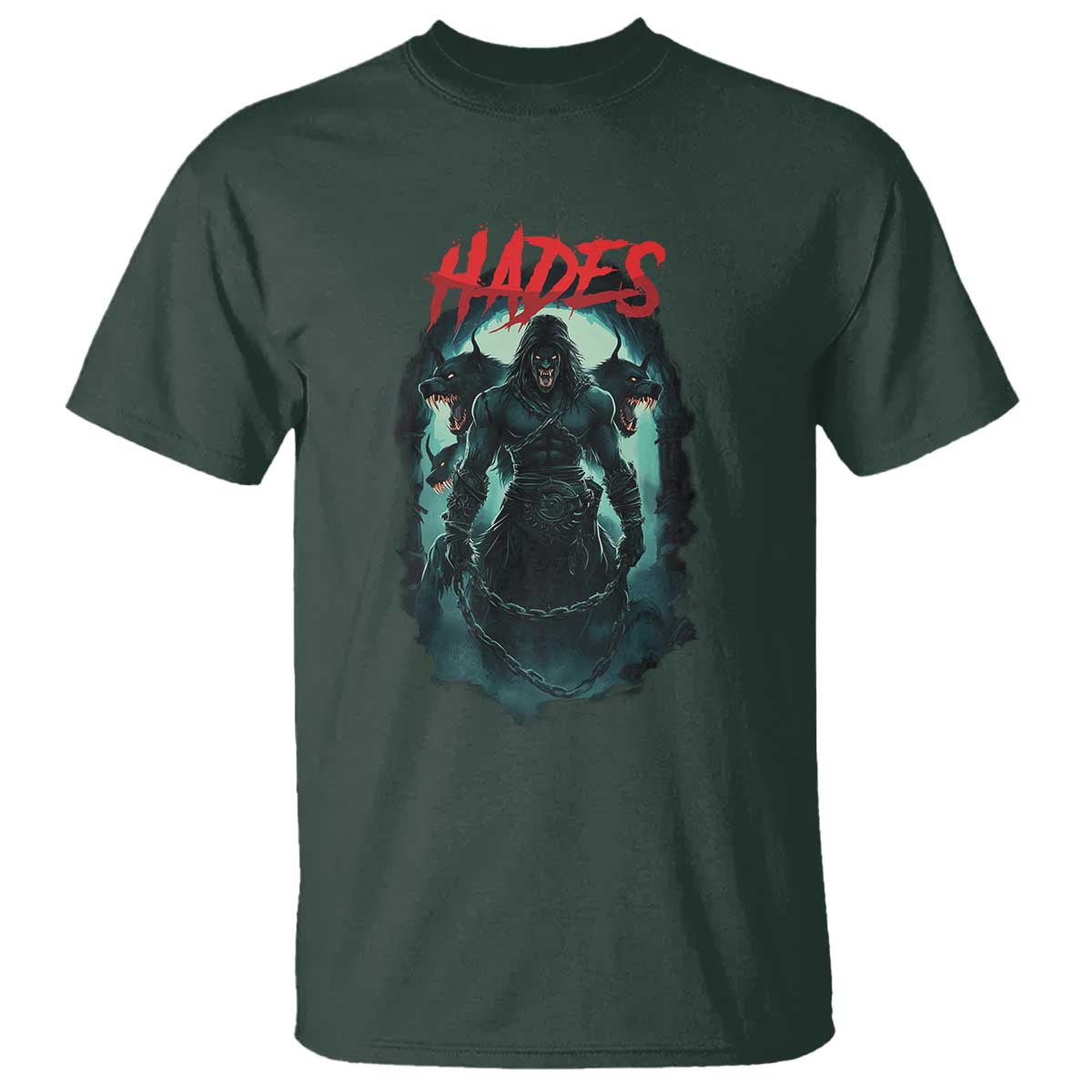 Greek Mythology Hades T Shirt God Of The Underworld Cerberus TS09 Dark Forest Green Print Your Wear