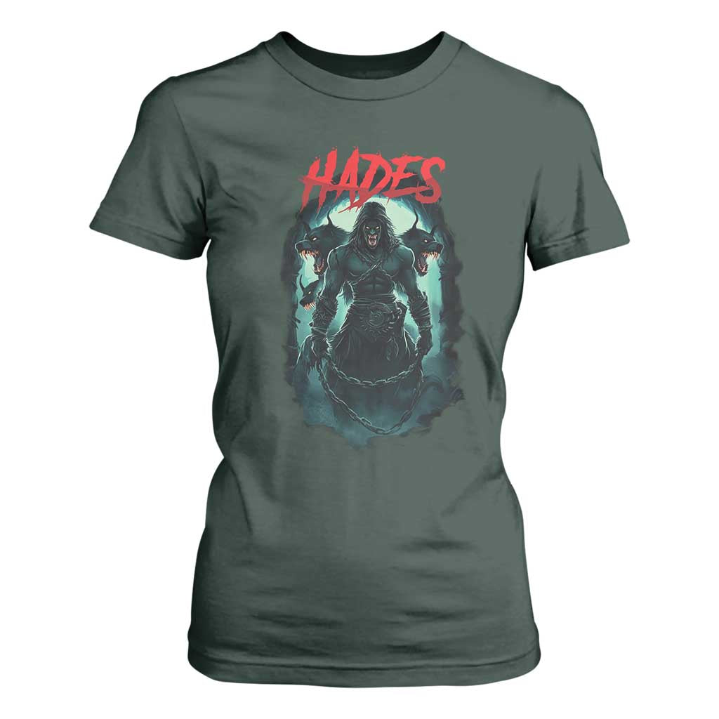 Greek Mythology Hades T Shirt For Women God Of The Underworld Cerberus TS09 Dark Forest Green Print Your Wear