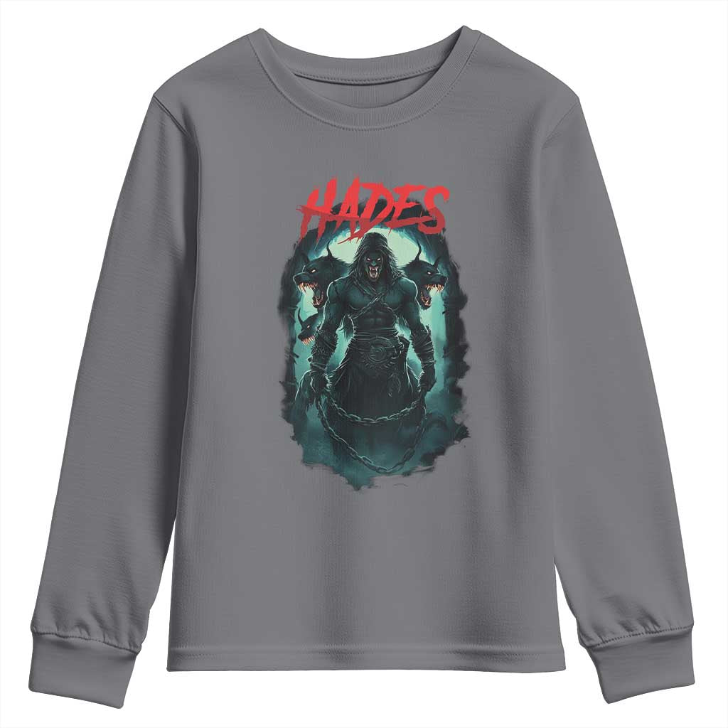 Greek Mythology Hades Youth Sweatshirt God Of The Underworld Cerberus TS09 Charcoal Print Your Wear