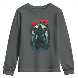 Greek Mythology Hades Youth Sweatshirt God Of The Underworld Cerberus TS09 Dark Heather Print Your Wear
