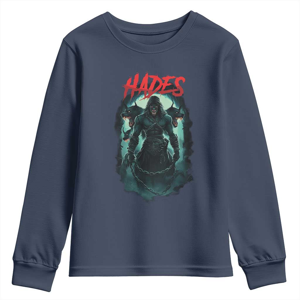 Greek Mythology Hades Youth Sweatshirt God Of The Underworld Cerberus TS09 Navy Print Your Wear