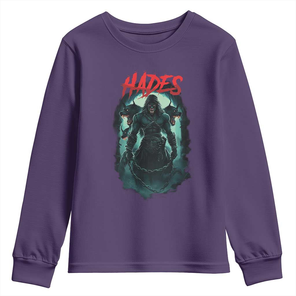 Greek Mythology Hades Youth Sweatshirt God Of The Underworld Cerberus TS09 Purple Print Your Wear