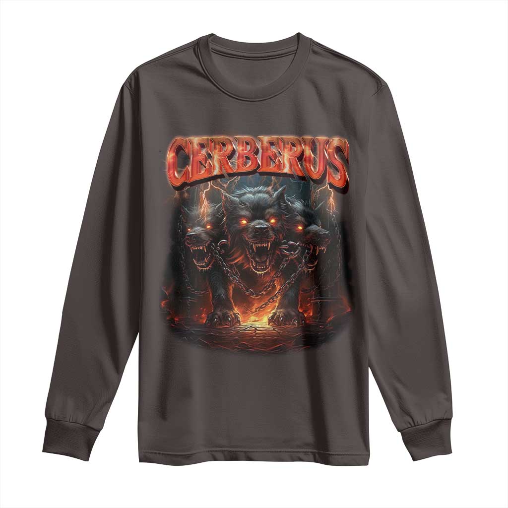 Greek Mythology Hades Cerberus Long Sleeve Shirt TS09 Dark Chocolate Print Your Wear
