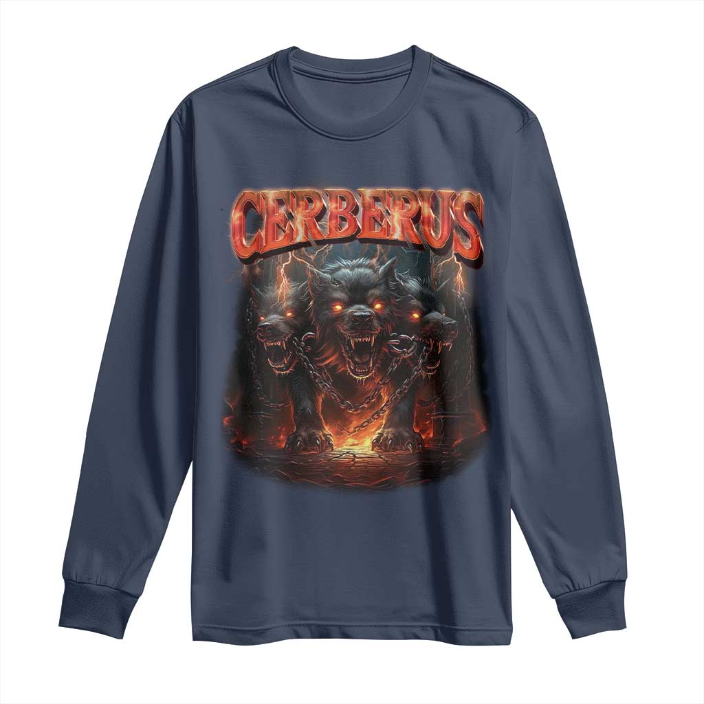 Greek Mythology Hades Cerberus Long Sleeve Shirt TS09 Navy Print Your Wear
