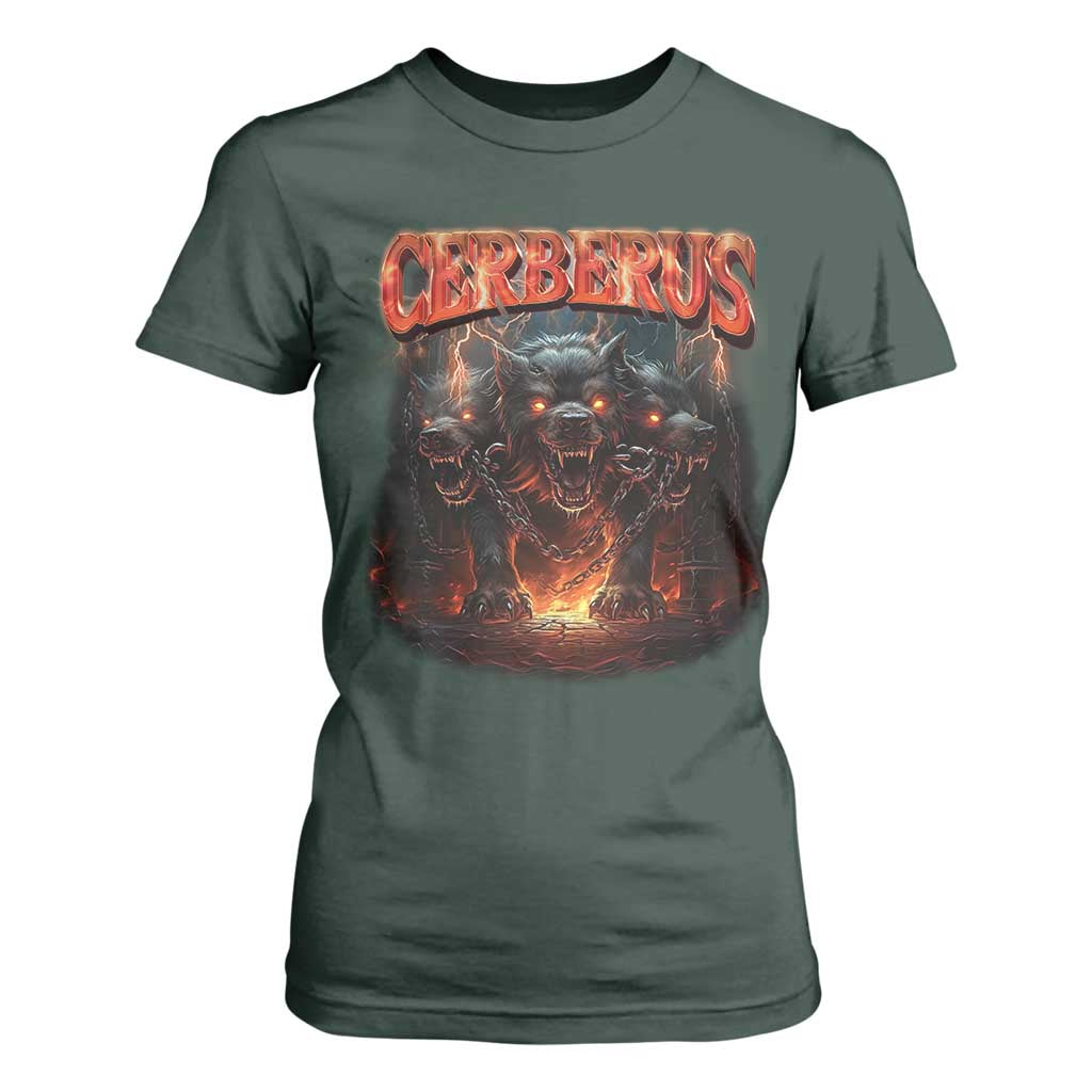 Greek Mythology Hades Cerberus T Shirt For Women TS09 Dark Forest Green Print Your Wear