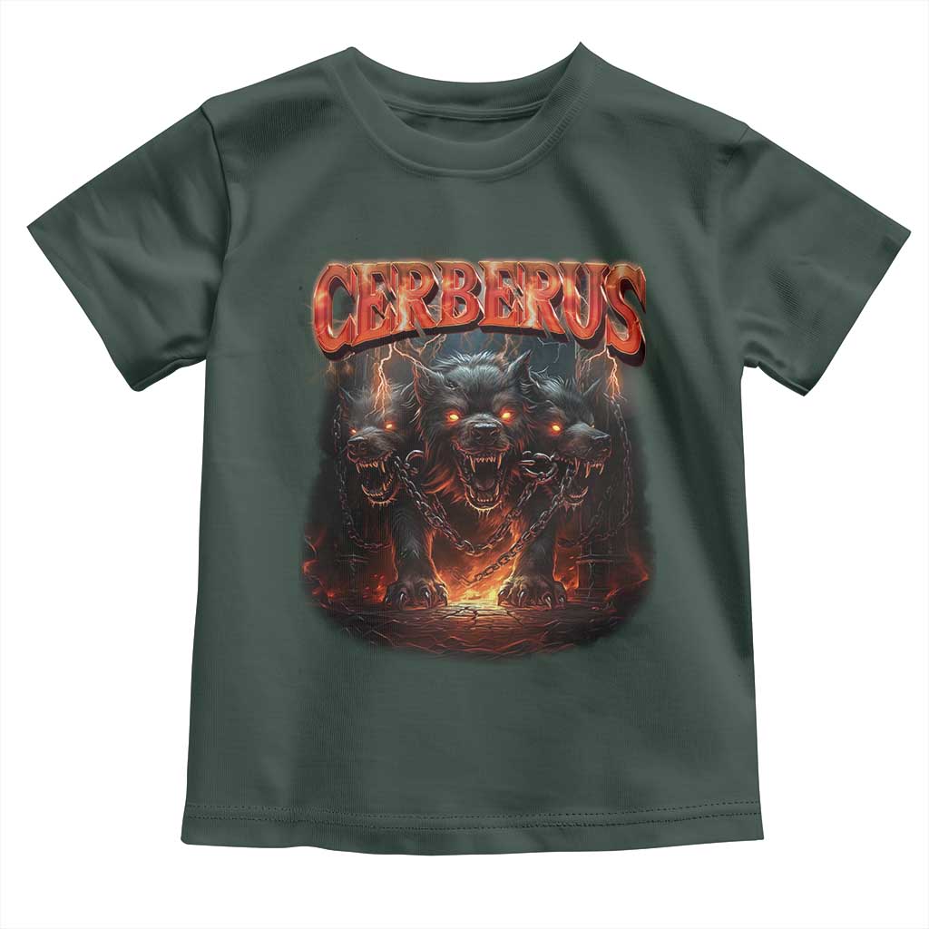 Greek Mythology Hades Cerberus Toddler T Shirt TS09 Dark Forest Green Print Your Wear
