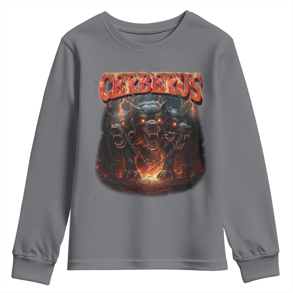 Greek Mythology Hades Cerberus Youth Sweatshirt TS09 Charcoal Print Your Wear