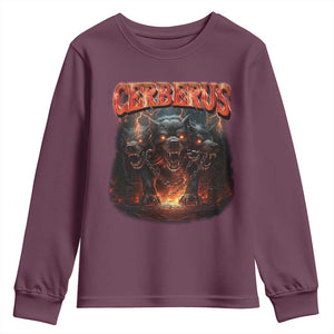 Greek Mythology Hades Cerberus Youth Sweatshirt TS09 Maroon Print Your Wear