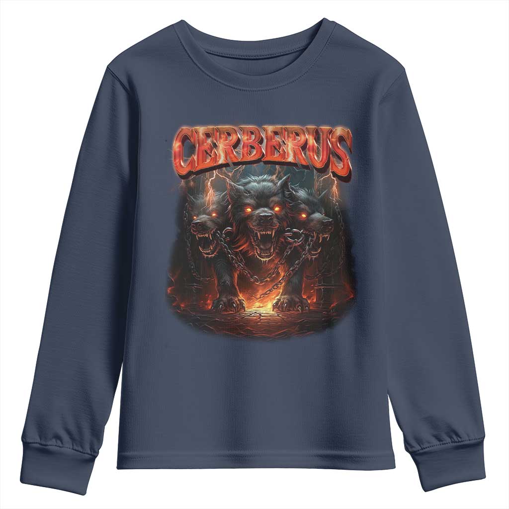 Greek Mythology Hades Cerberus Youth Sweatshirt TS09 Navy Print Your Wear
