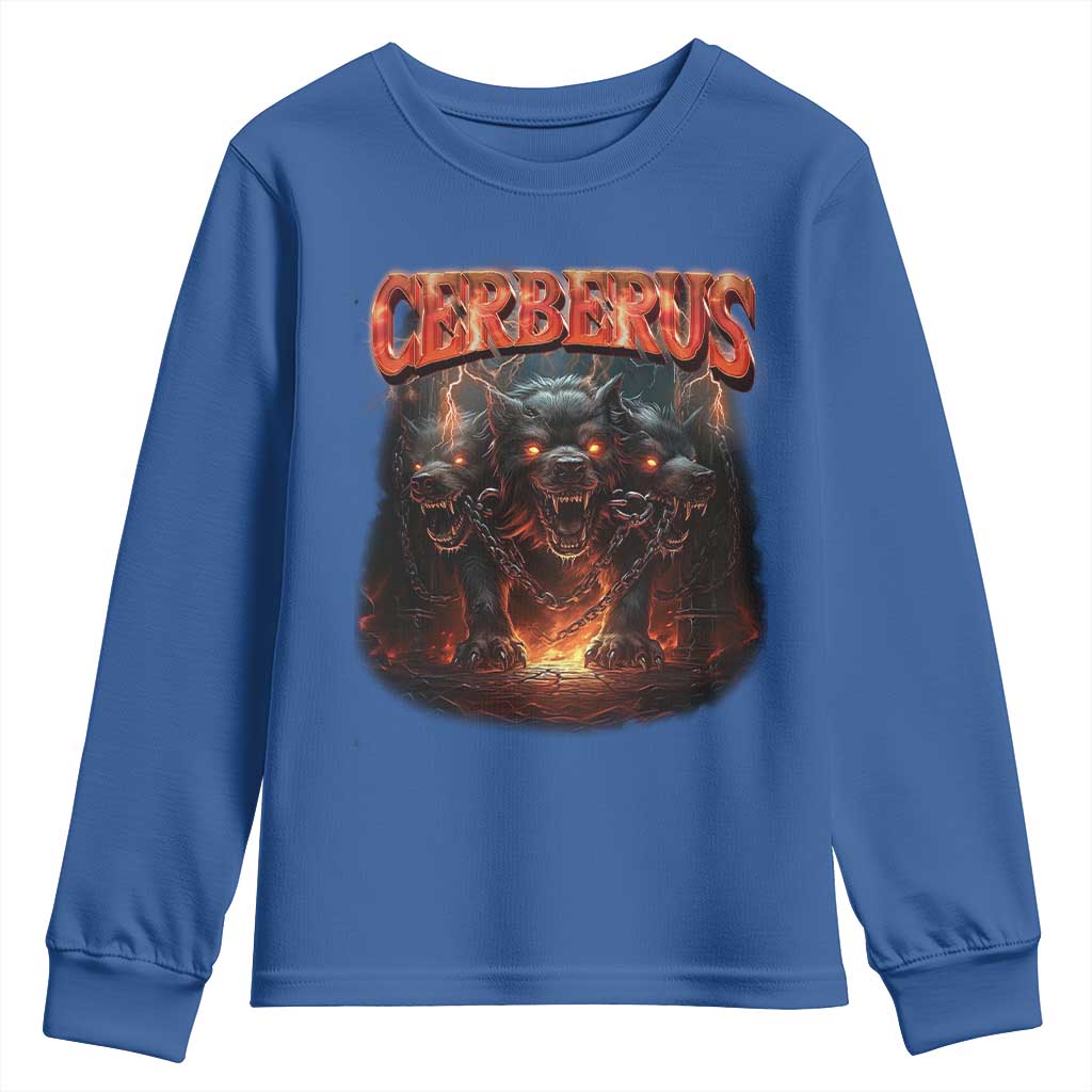 Greek Mythology Hades Cerberus Youth Sweatshirt TS09 Royal Blue Print Your Wear