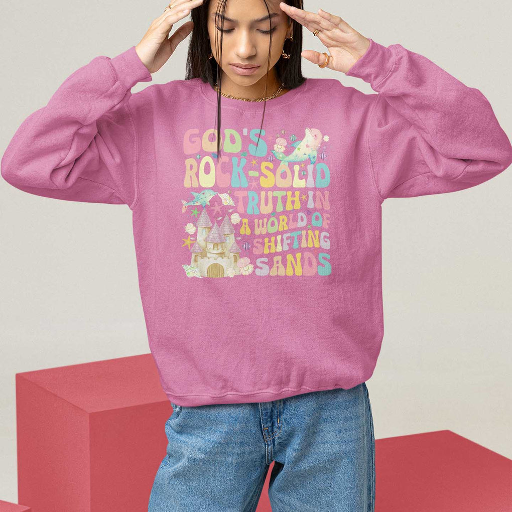 Scuba VBS 2024 Sweatshirt God's Rock Solid Vacation Bible School Christian TS09 Azalea Print Your Wear