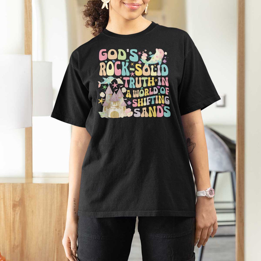 Scuba VBS 2024 T Shirt For Women God's Rock Solid Vacation Bible School Christian TS09 Black Print Your Wear