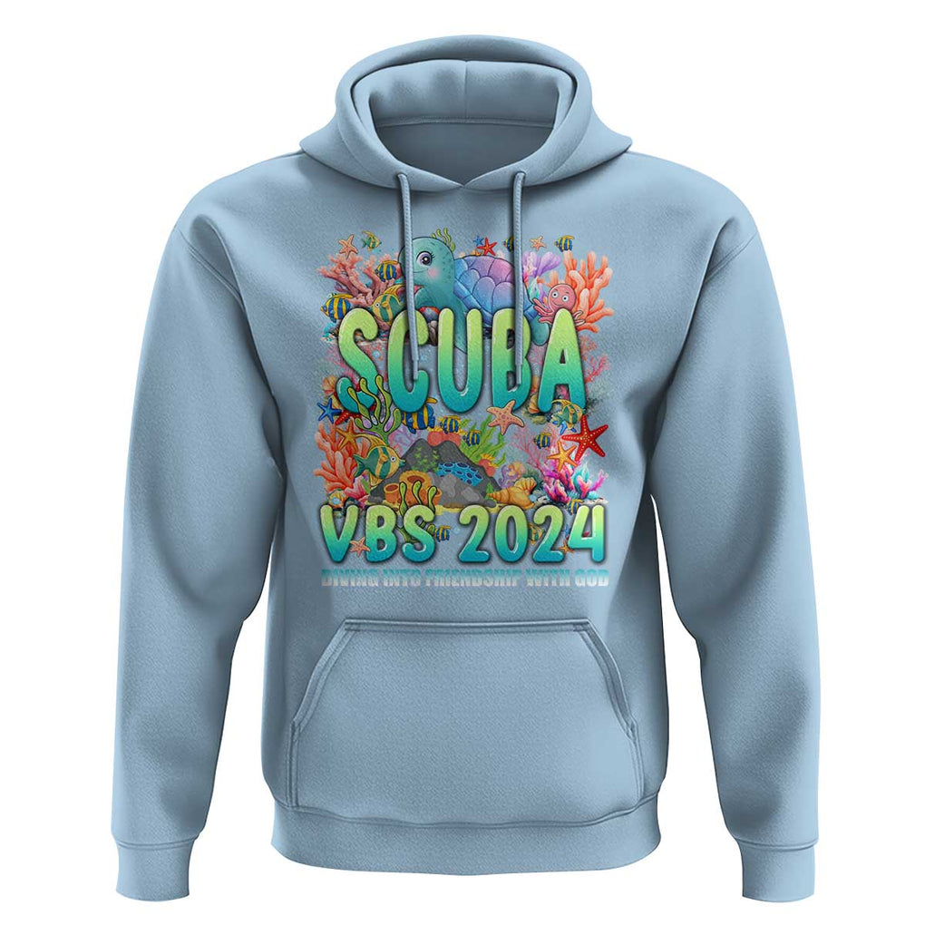Scuba VBS 2024 Hoodie Diving Into Friendship Vacation Bible School TS09 Light Blue Print Your Wear