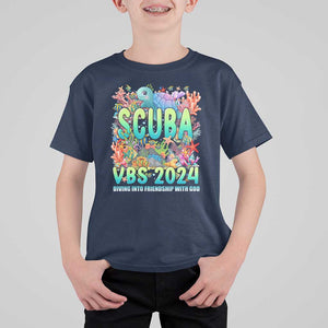 Scuba VBS 2024 T Shirt For Kid Diving Into Friendship Vacation Bible School TS09 Navy Print Your Wear