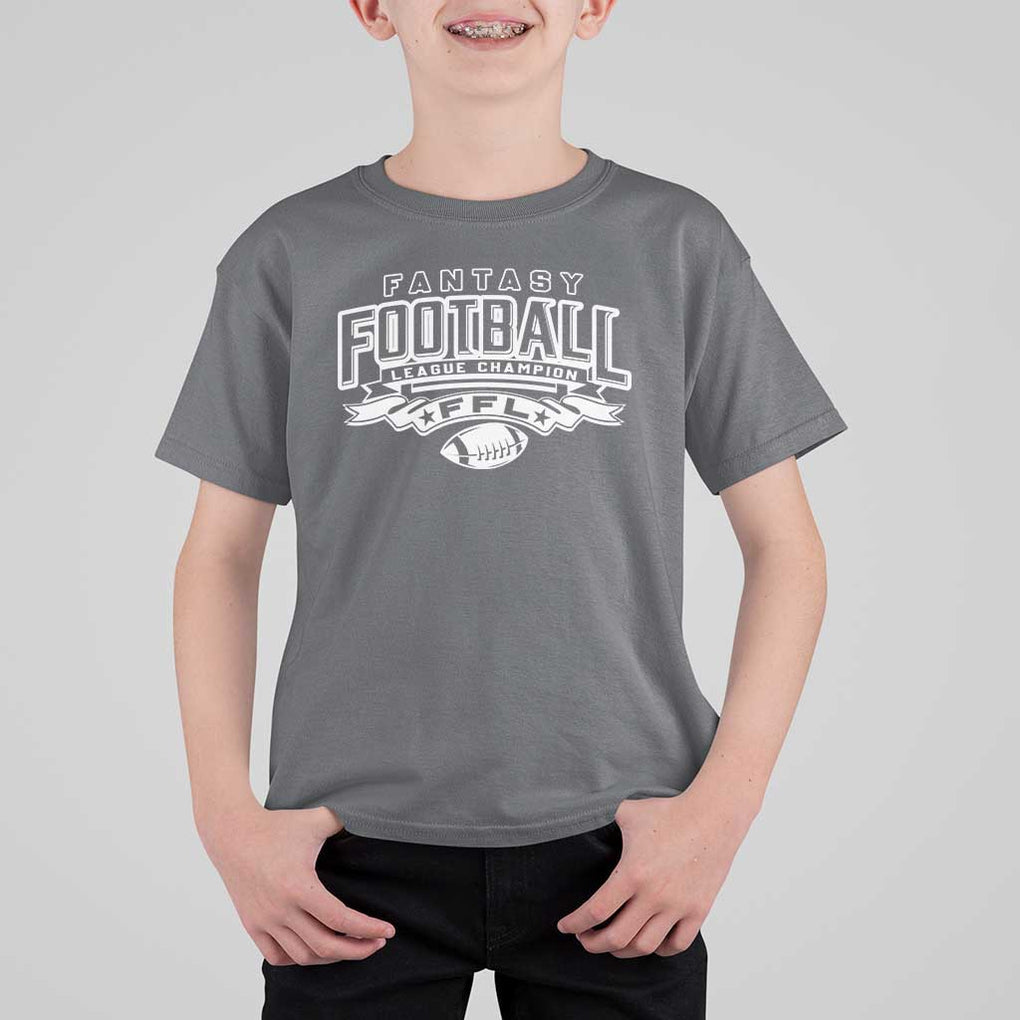 Funny Fantasy Football League Champion T Shirt For Kid TS09 Charcoal Print Your Wear