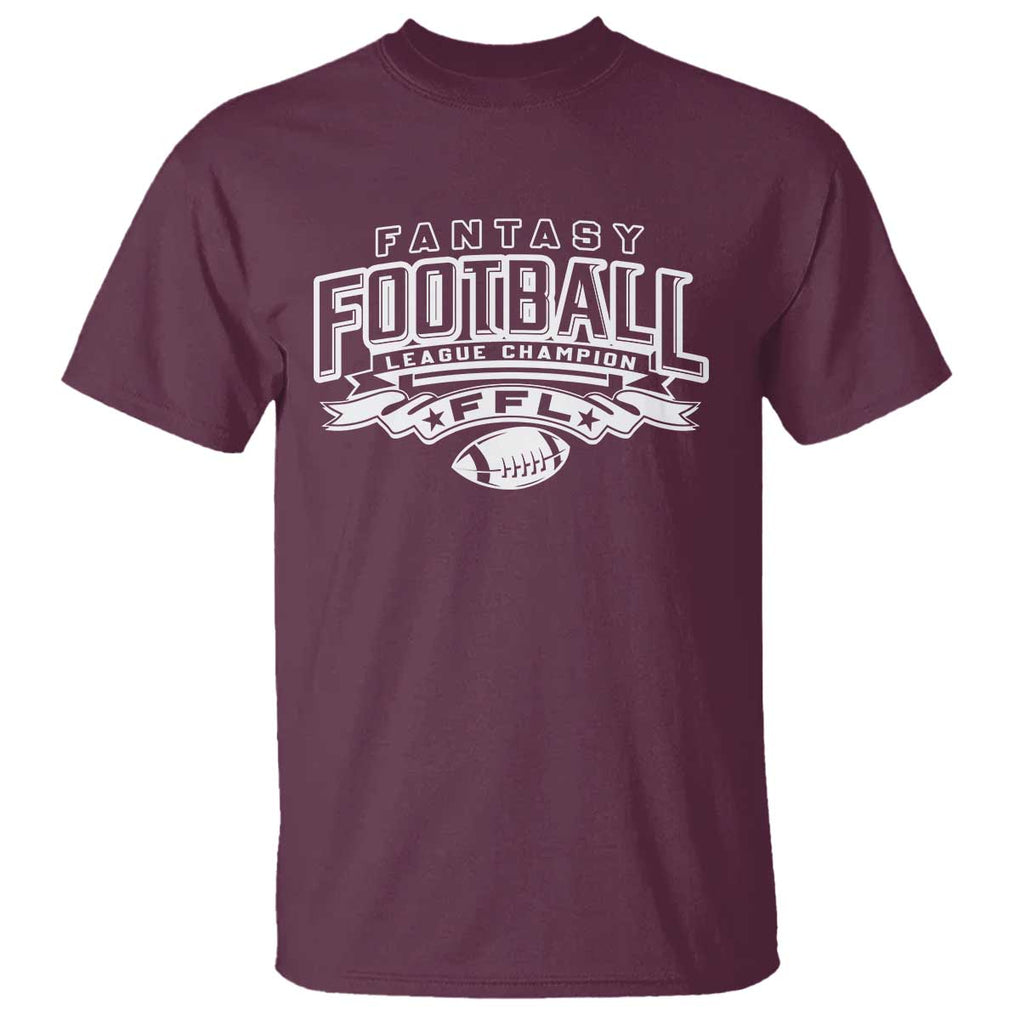 Funny Fantasy Football League Champion T Shirt TS09 Maroon Print Your Wear