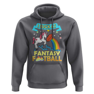 Funny I Suck At Fantasy Football Hoodie Unicorn Rainbow Loser TS09 Charcoal Print Your Wear