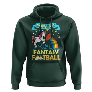 Funny I Suck At Fantasy Football Hoodie Unicorn Rainbow Loser TS09 Dark Forest Green Print Your Wear