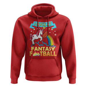 Funny I Suck At Fantasy Football Hoodie Unicorn Rainbow Loser TS09 Red Print Your Wear