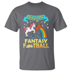 Funny I Suck At Fantasy Football T Shirt Unicorn Rainbow Loser TS09 Charcoal Print Your Wear