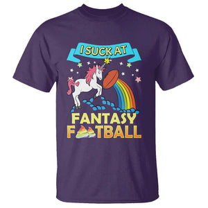 Funny I Suck At Fantasy Football T Shirt Unicorn Rainbow Loser TS09 Purple Print Your Wear